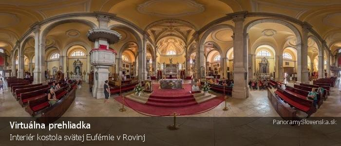 Interiér kostola svätej Eufémie v Rovinj