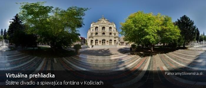 Štátne divadlo a spievajúca fontána v Košiciach