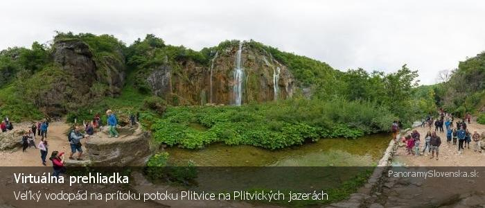 Veľký vodopád na prítoku potoku Plitvice na Plitvických jazerách