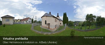 Obec Hermanovce s kostolom sv. Alžbety Uhorskej