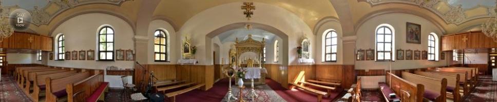 Interiér chrámu svätých apoštolov  Petra a Pavla v Milpoši